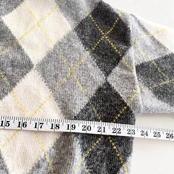 Pringle of Scotland x H&M Gray Ribbed Knit Argyle Crewneck Sweater Size Small - Picture 9 of 12